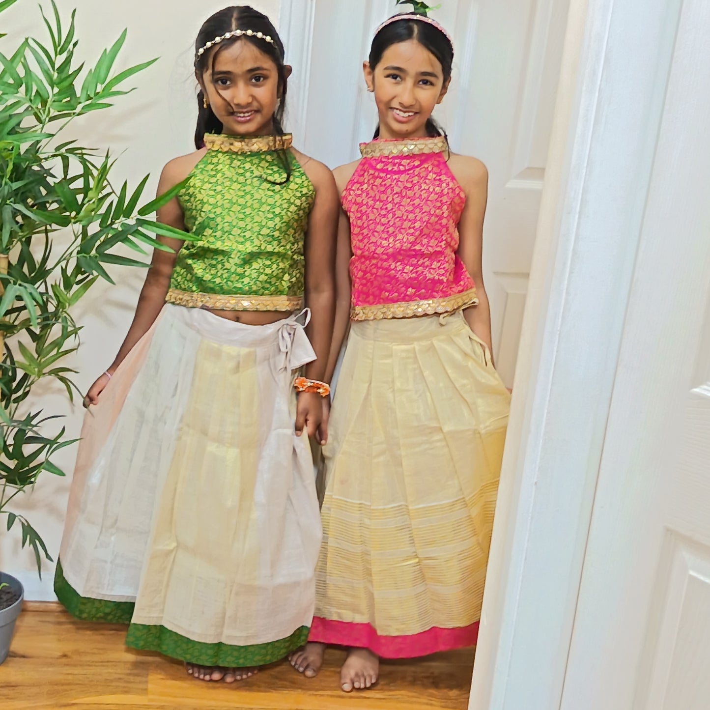 Kids Pattu Pavada Set | Girls Ethnic Wear