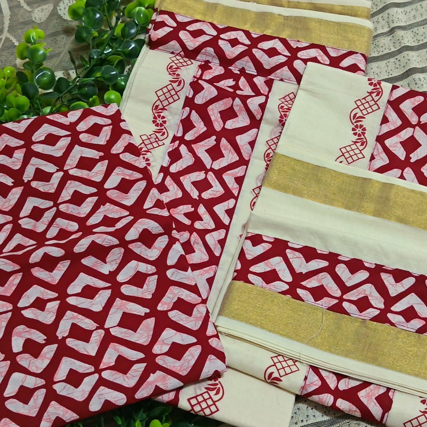 Set Mundu with Matching Blouse