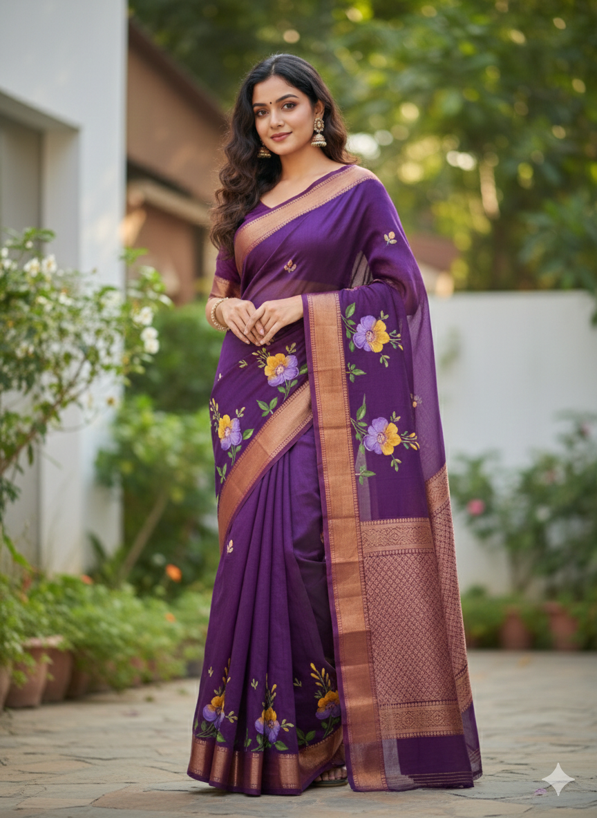 Sarees With Unstiched Blouse.