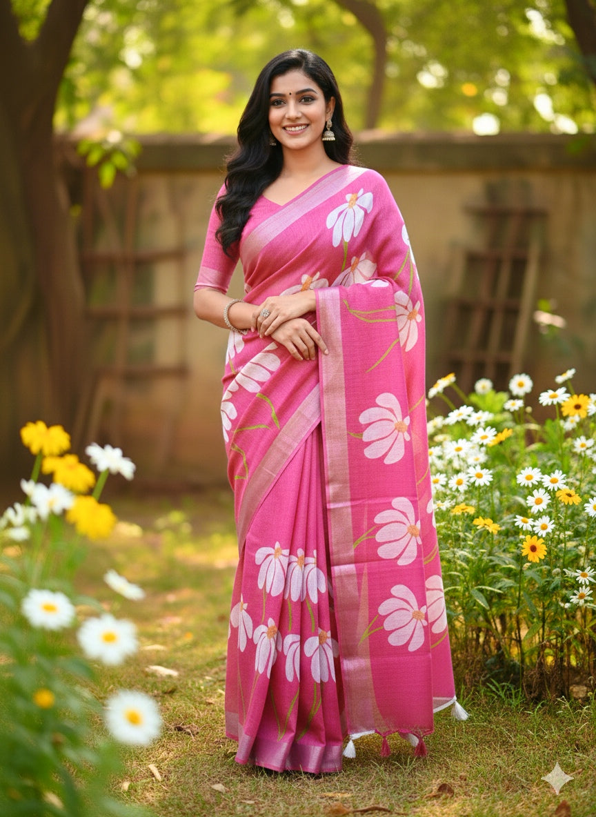 Sarees With Unstiched Blouse.