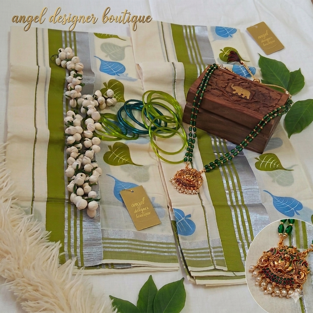 Kerala Kasavu Saree Gift Box Set | Onam Special