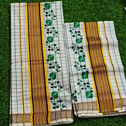 Floral Vine Set Mundu