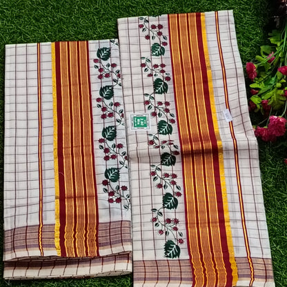 Floral Vine Set Mundu