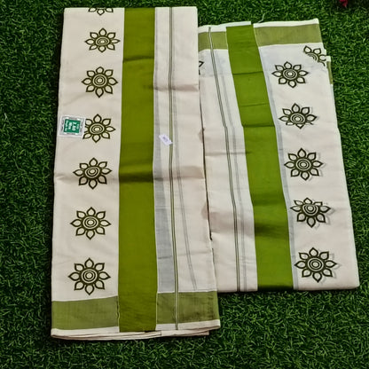 Kerala Printed Set Mundu – Floral Border Collection