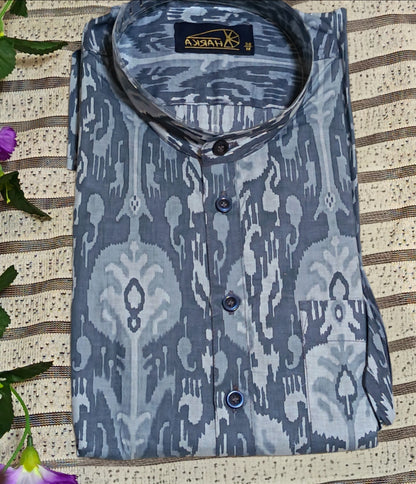 Men's Printed Cotton Kurta