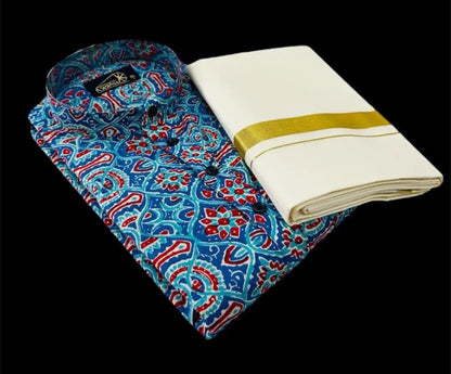Men's Printed Cotton Kurta