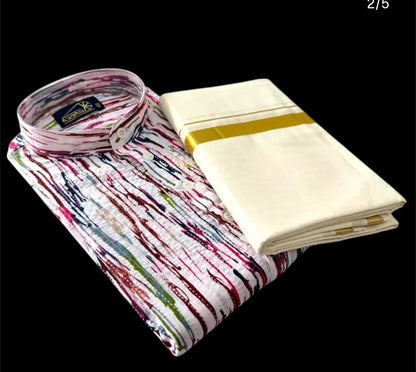 Men's Printed Cotton Kurta