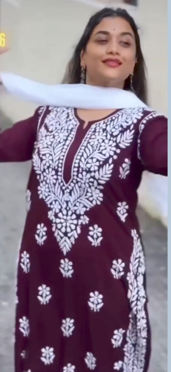 PREMIUM CHINKANKARI CHURIDAR SET.