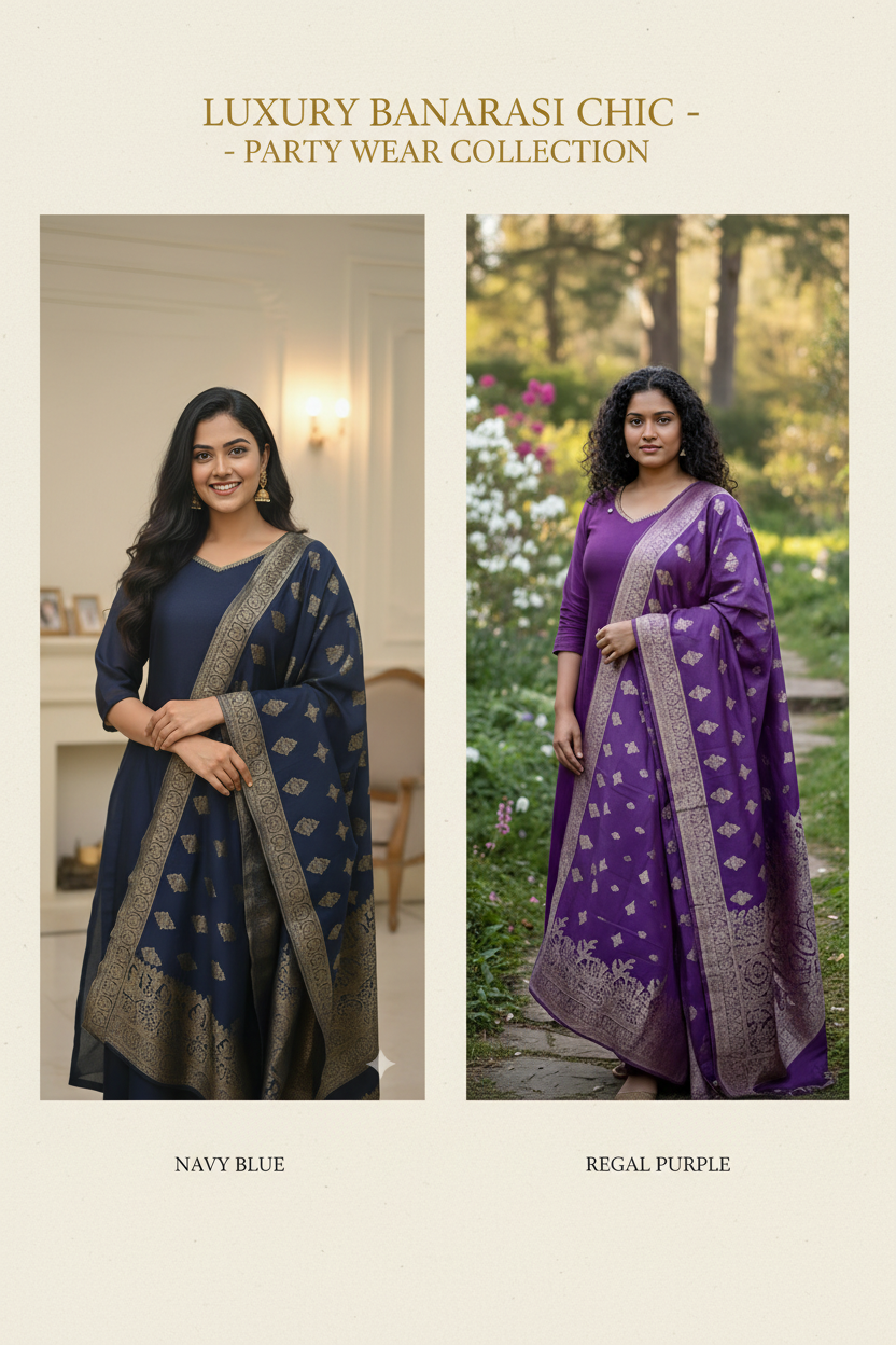 Banarasi  Kurta Set — Party Wear