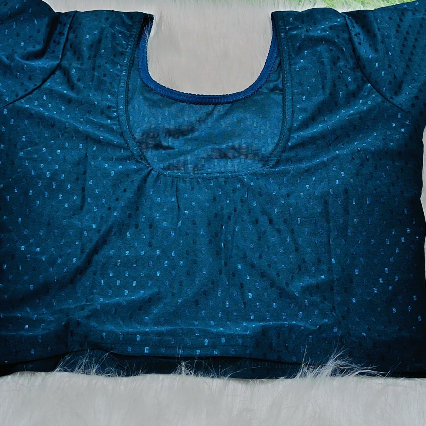 Shimmer Dot Weave Ready to Wear Stretchable Blouse | Size 36–46