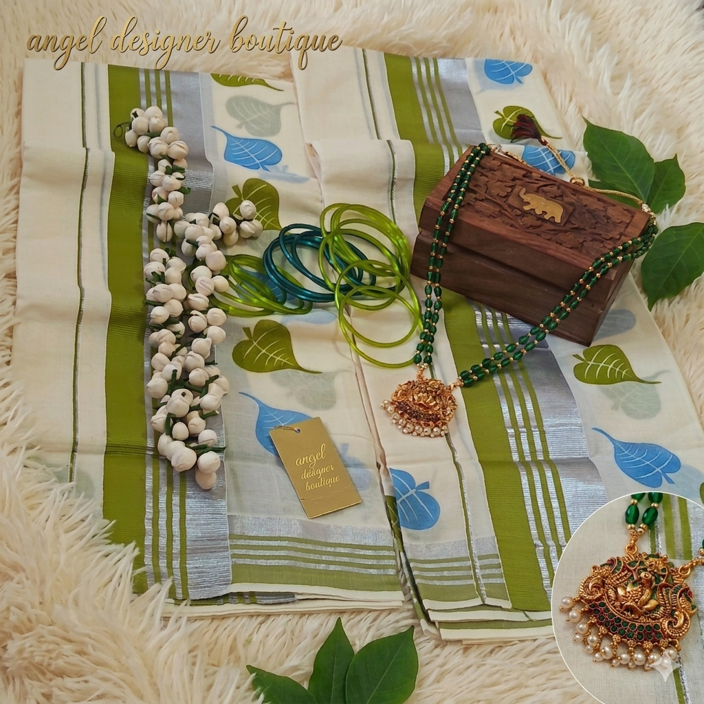 Kerala Kasavu Saree Gift Box Set | Onam Special