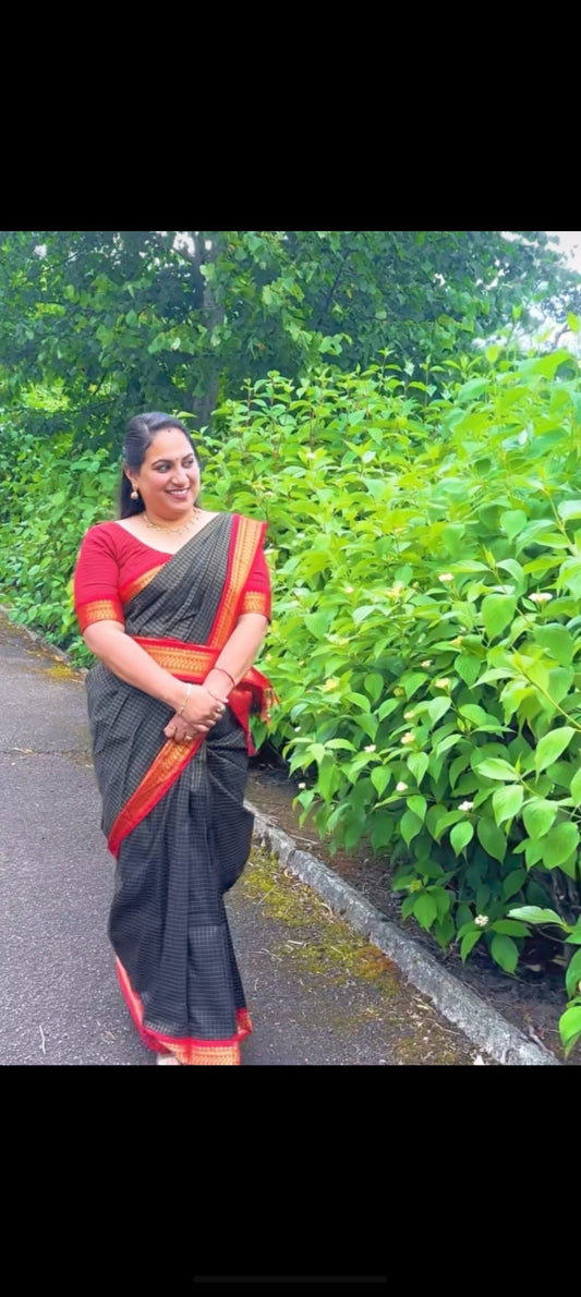 Kalyani Cotton Saree || With Stiched Blouse
