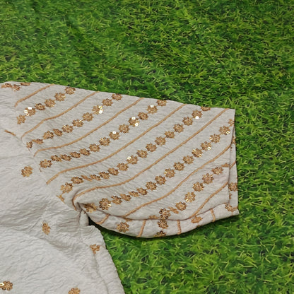 Ivory Sequin Ready-to-Wear Saree Blouse