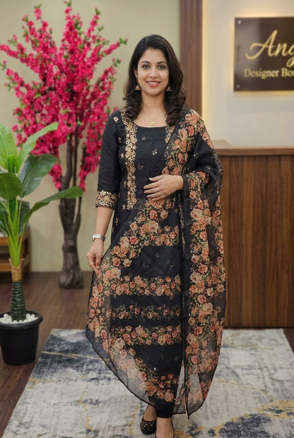 Premium  Mirror Work Churidar Set