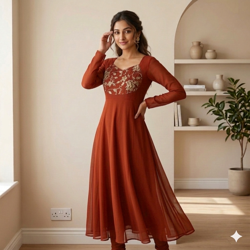 Designer Top with Golden Embroidery