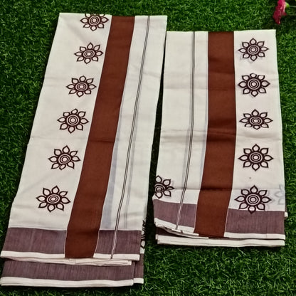 Kerala Printed Set Mundu – Floral Border Collection