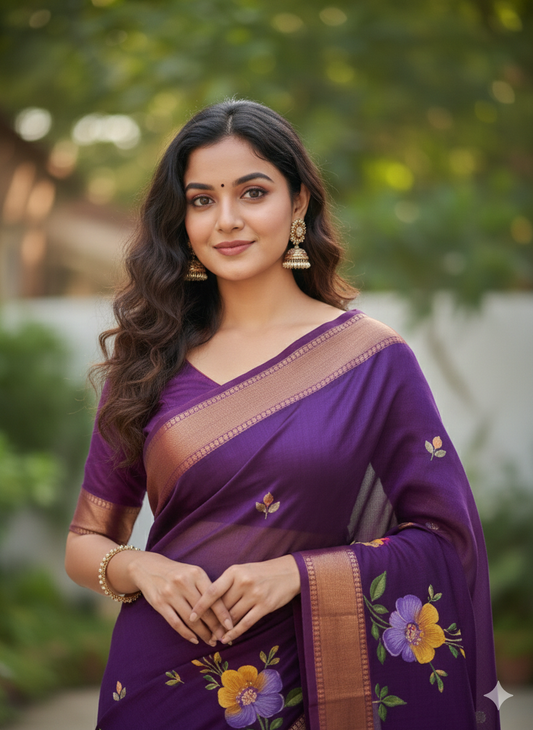 Sarees With Unstiched Blouse.