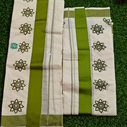 Kerala Printed Set Mundu – Floral Border Collection
