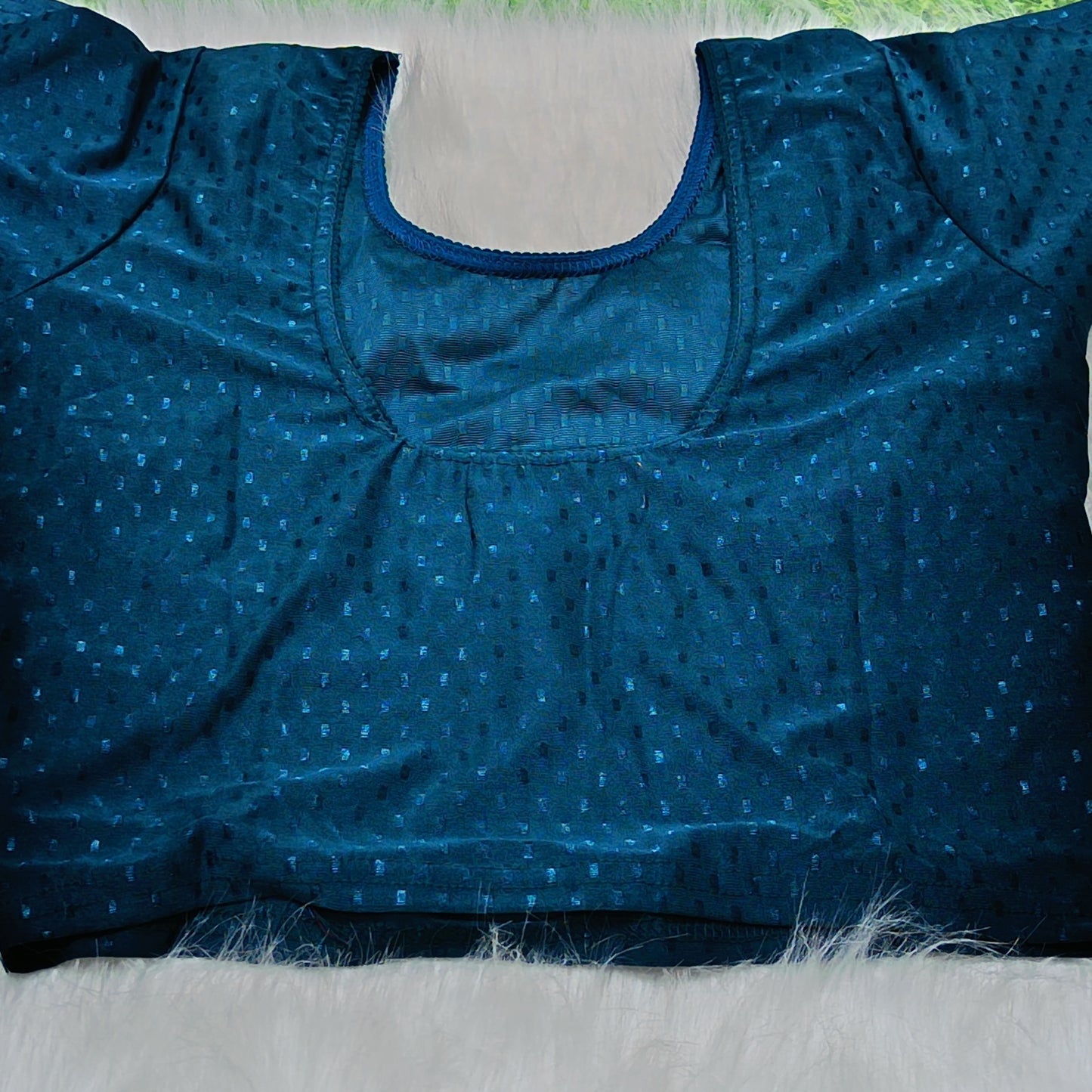 Shimmer Dot Weave Ready to Wear Stretchable Blouse | Size 36–46
