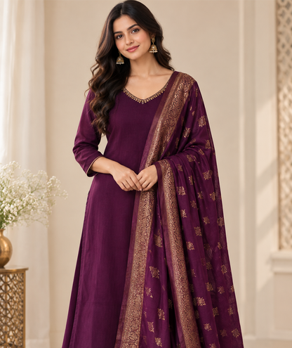 Banarasi  Kurta Set — Party Wear
