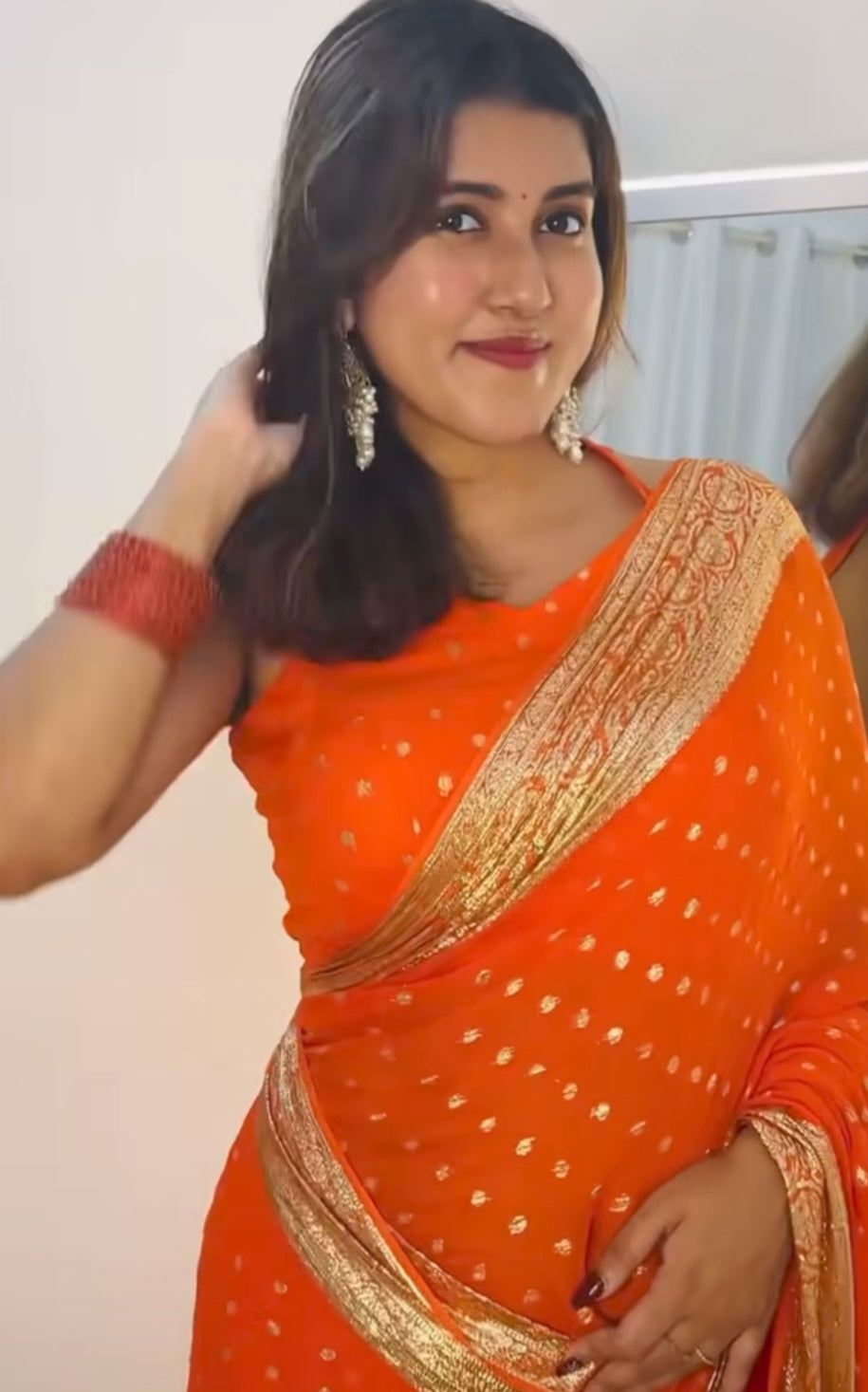 Viscose Georgette Sarees with STICHED BLOUSE.