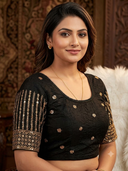 Luxe Zardozi Embroidered Ready-to-Wear Saree Blouses