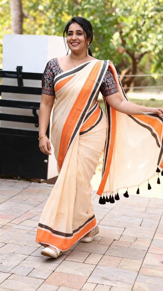 Mul-cotton Saree