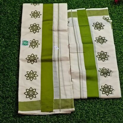 Kerala Printed Set Mundu – Floral Border Collection