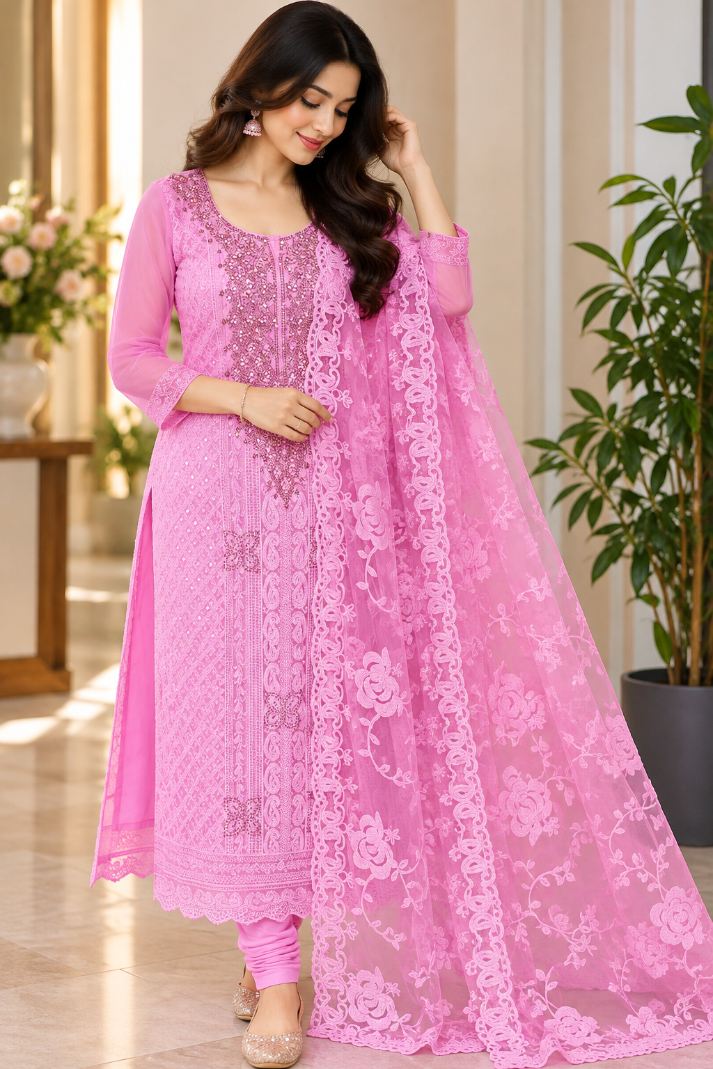 SHIFLY GEORGETTE PREMIUM CHURIDAR SET(CHR1-01)