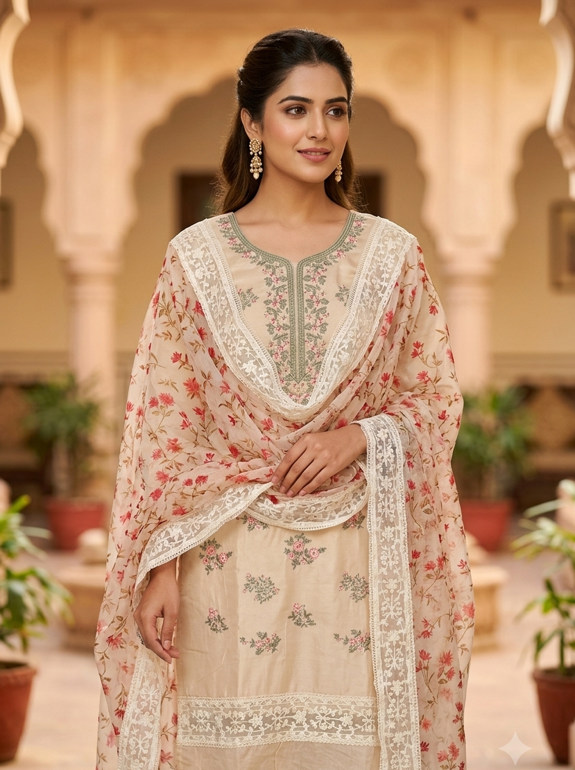 DESIGNER WEAR PREMIUM CHURIDAR SET.
