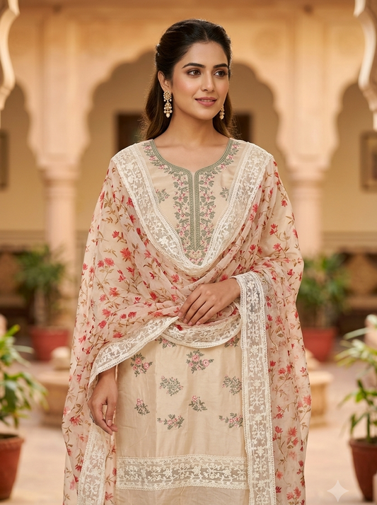 DESIGNER WEAR PREMIUM CHURIDAR SET.