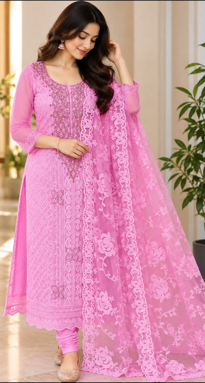 SHIFLY GEORGETTE PREMIUM CHURIDAR SET(CHR1-01)