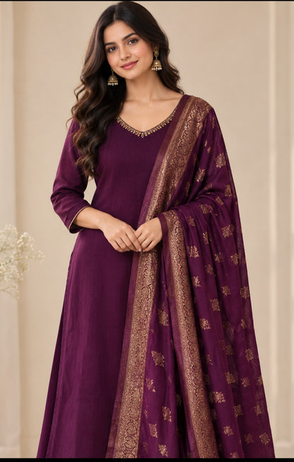 Banarasi  Kurta Set — Party Wear