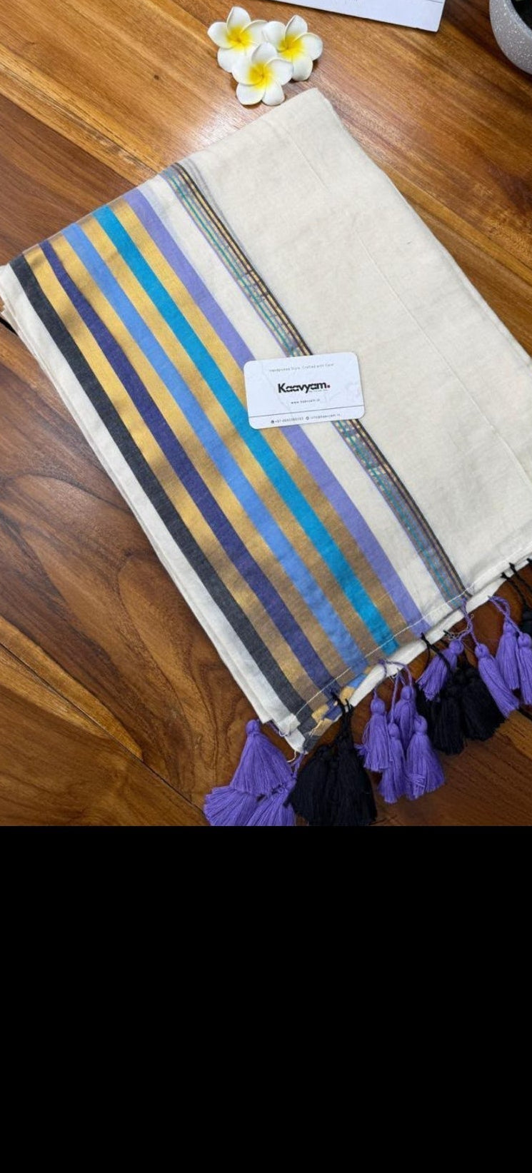 Mul Cotton Saree – Multicolour Stripe