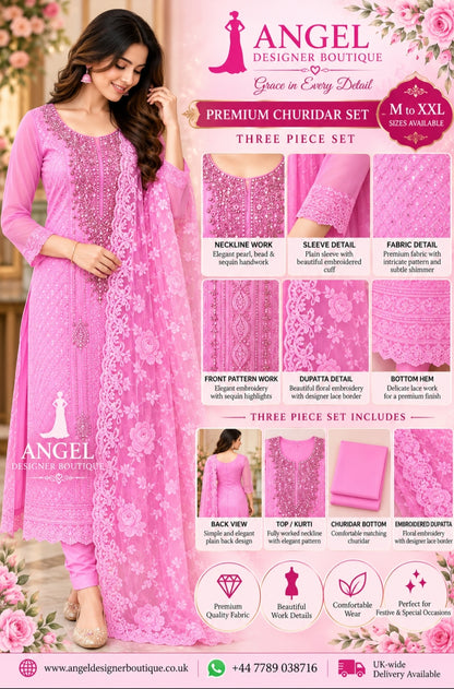 SHIFLY GEORGETTE PREMIUM CHURIDAR SET(CHR1-01)