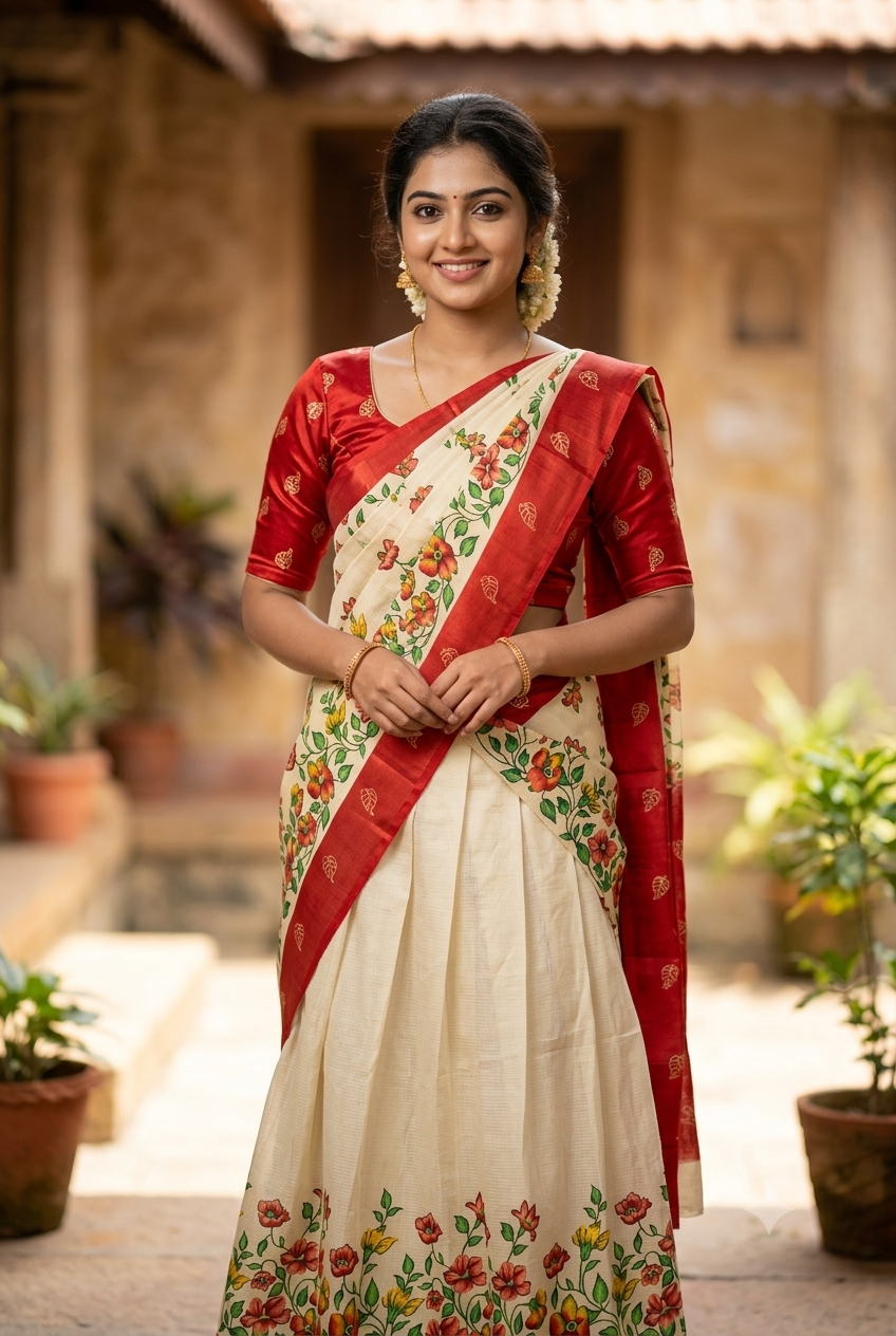 FULLY STICHED DHAVANI SET.
