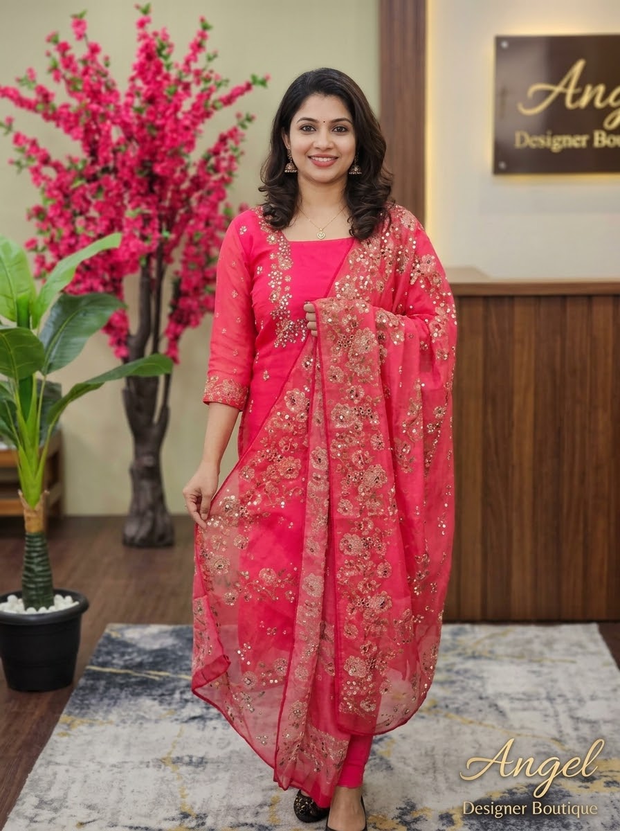 Premium  Mirror Work Churidar Set