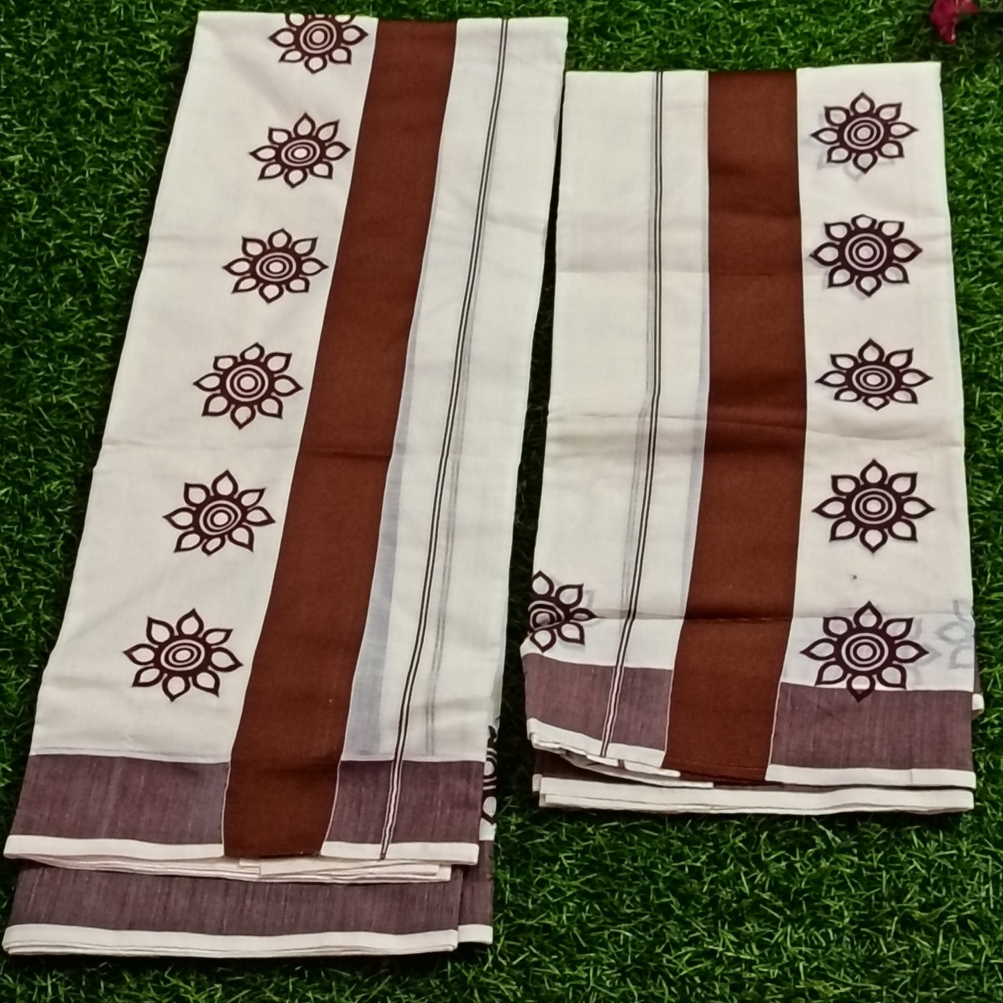 Kerala Printed Set Mundu – Floral Border Collection