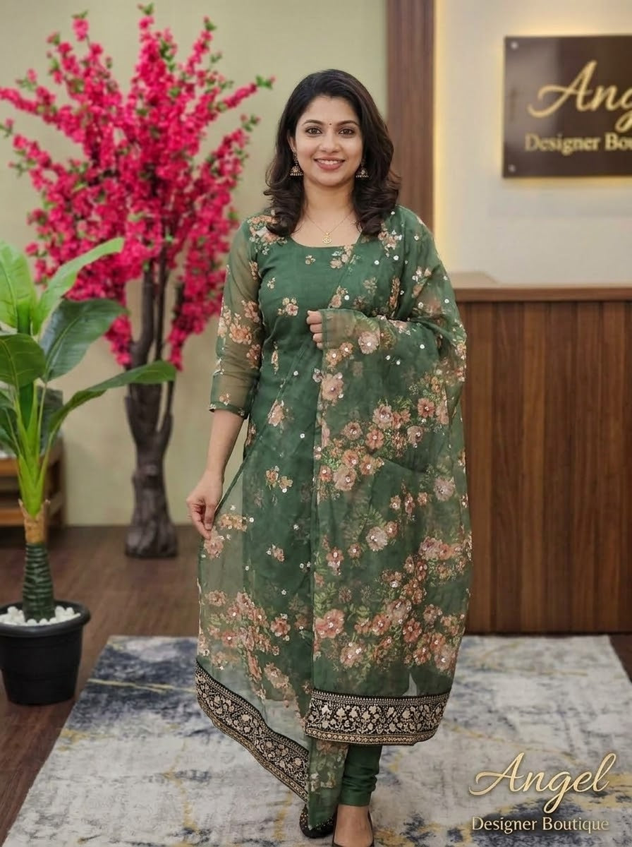Premium  Mirror Work Churidar Set