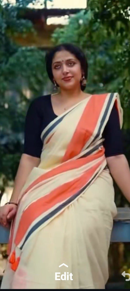 Mul-cotton Saree