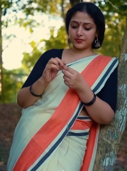 Mul-cotton Saree