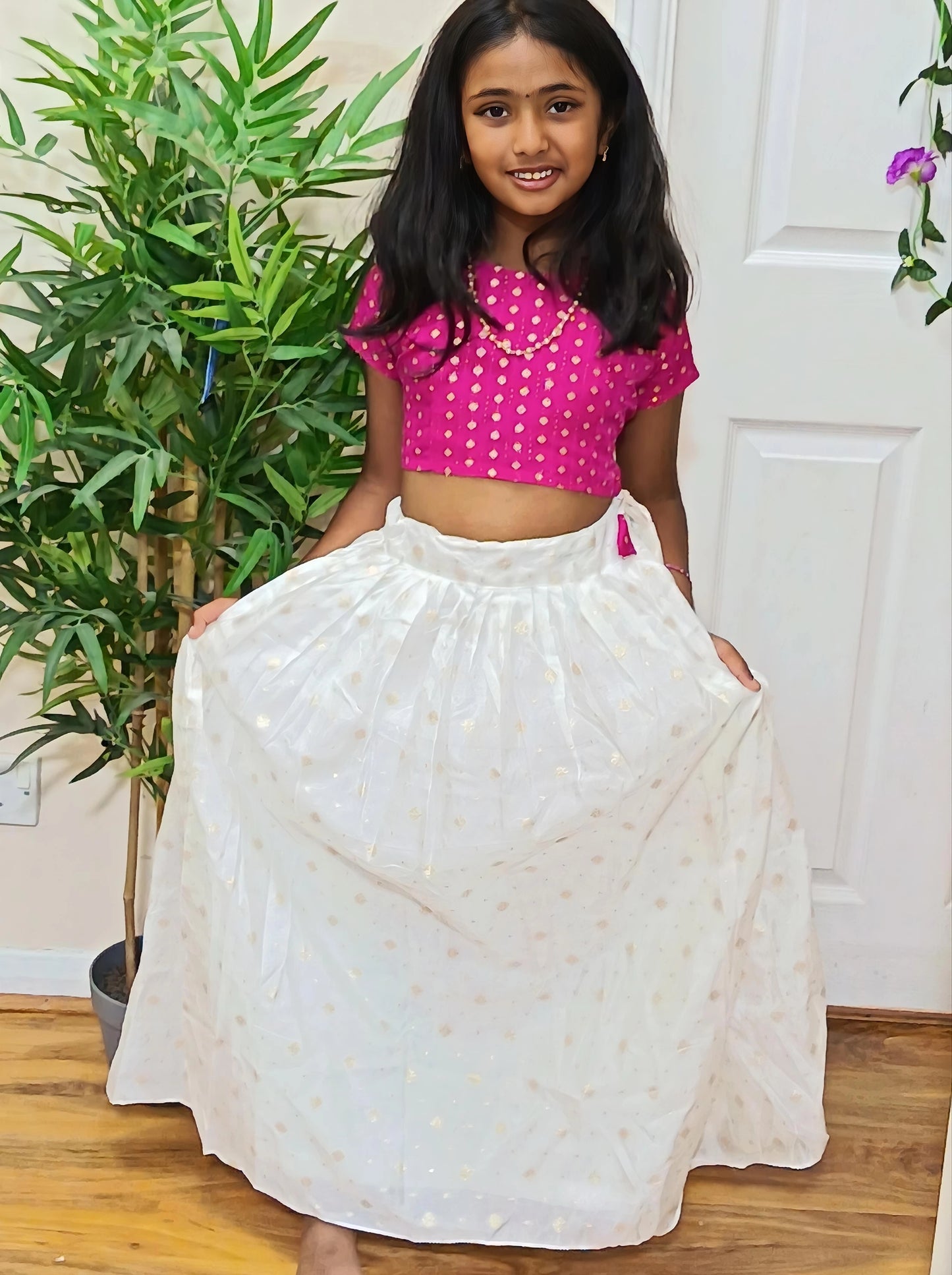 Girls Ethnic Crop Top & Skirt Set | Kids Indian Festive & Party Wear