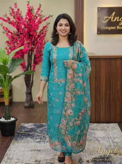 Premium  Mirror Work Churidar Set