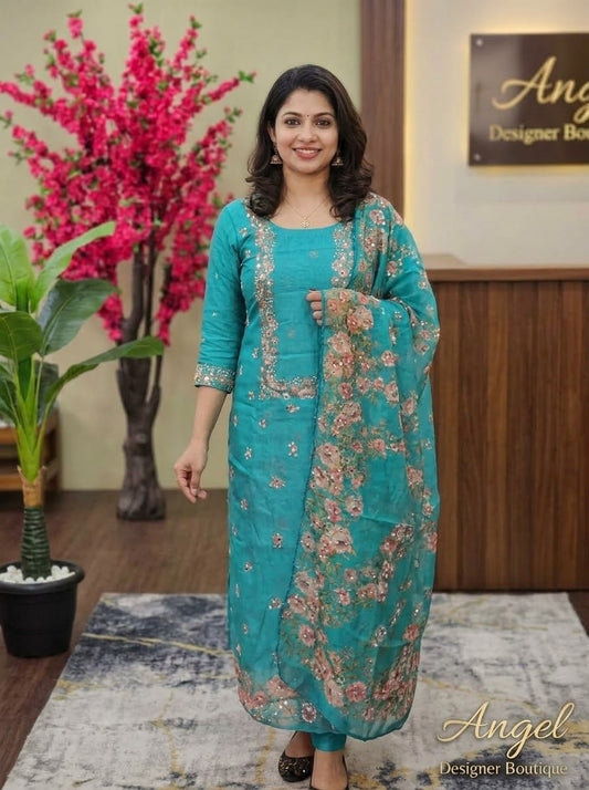 Premium  Mirror Work Churidar Set