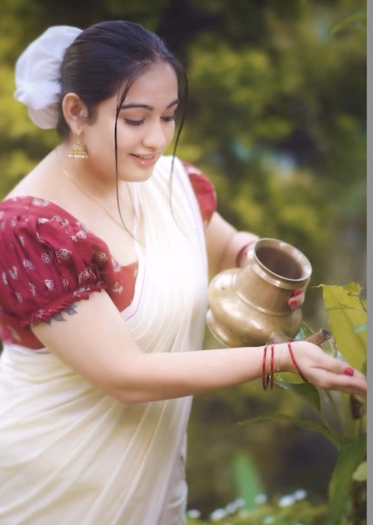 Kerala Puliyila Kara Set Mundu Set .
