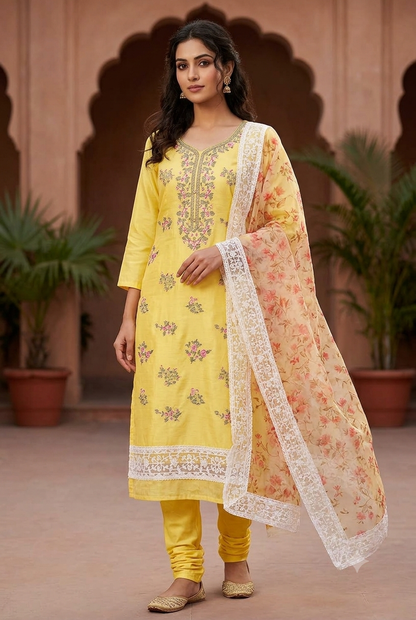 DESIGNER WEAR PREMIUM CHURIDAR SET.